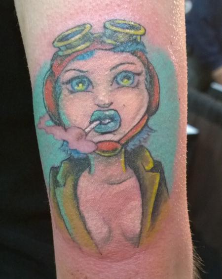 Tattoos - Steampunk Pinup Color Tattoo - 115815